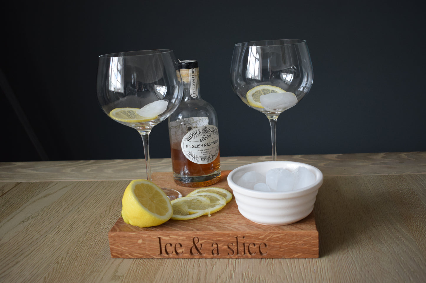 Personalised oak Gin and tonic board Drinks