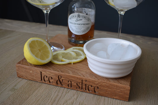 Personalised oak Gin and tonic board