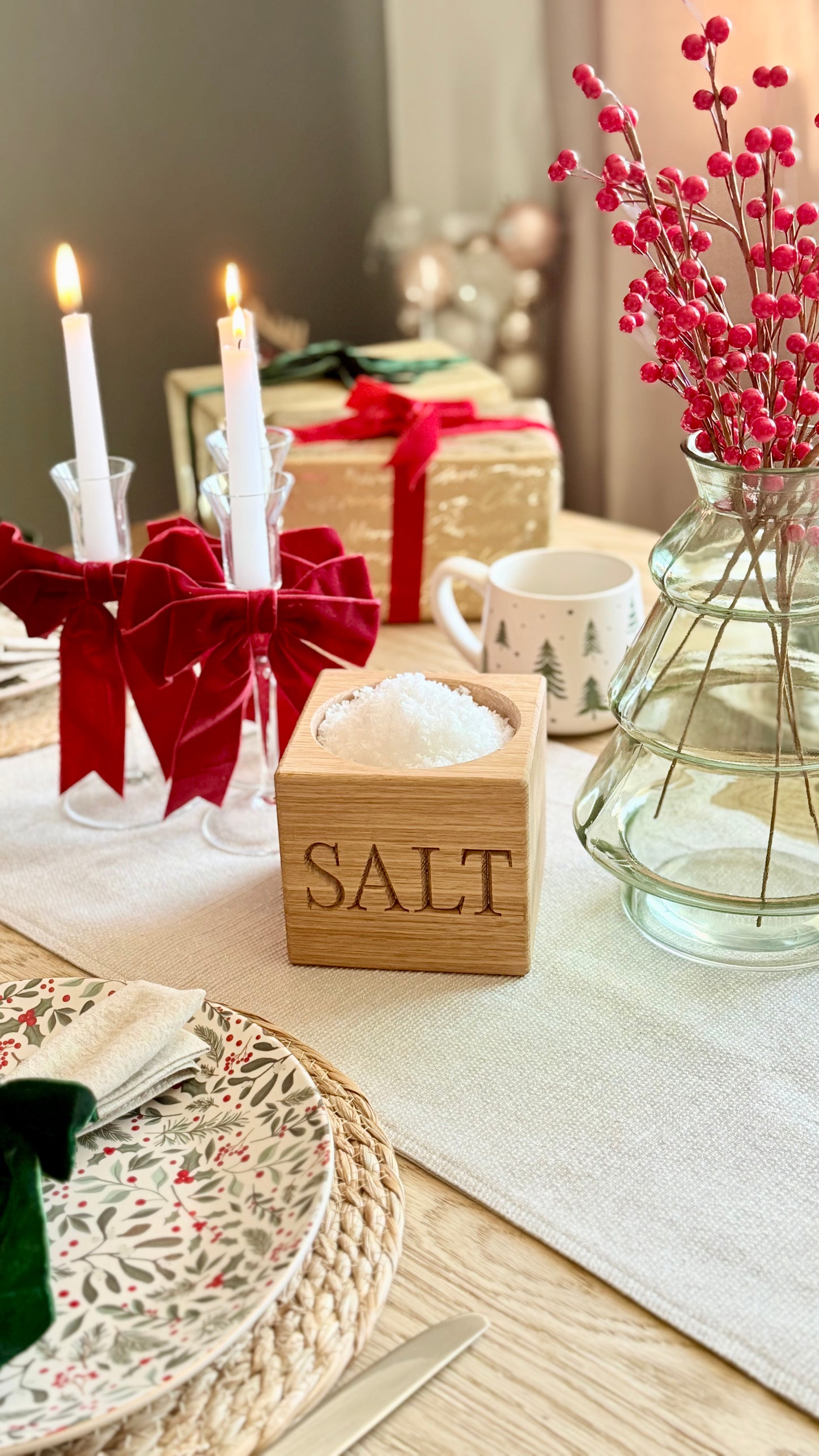 Personalised Large Oak Salt Pig