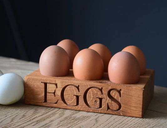 Personalised Oak 6 Egg holder