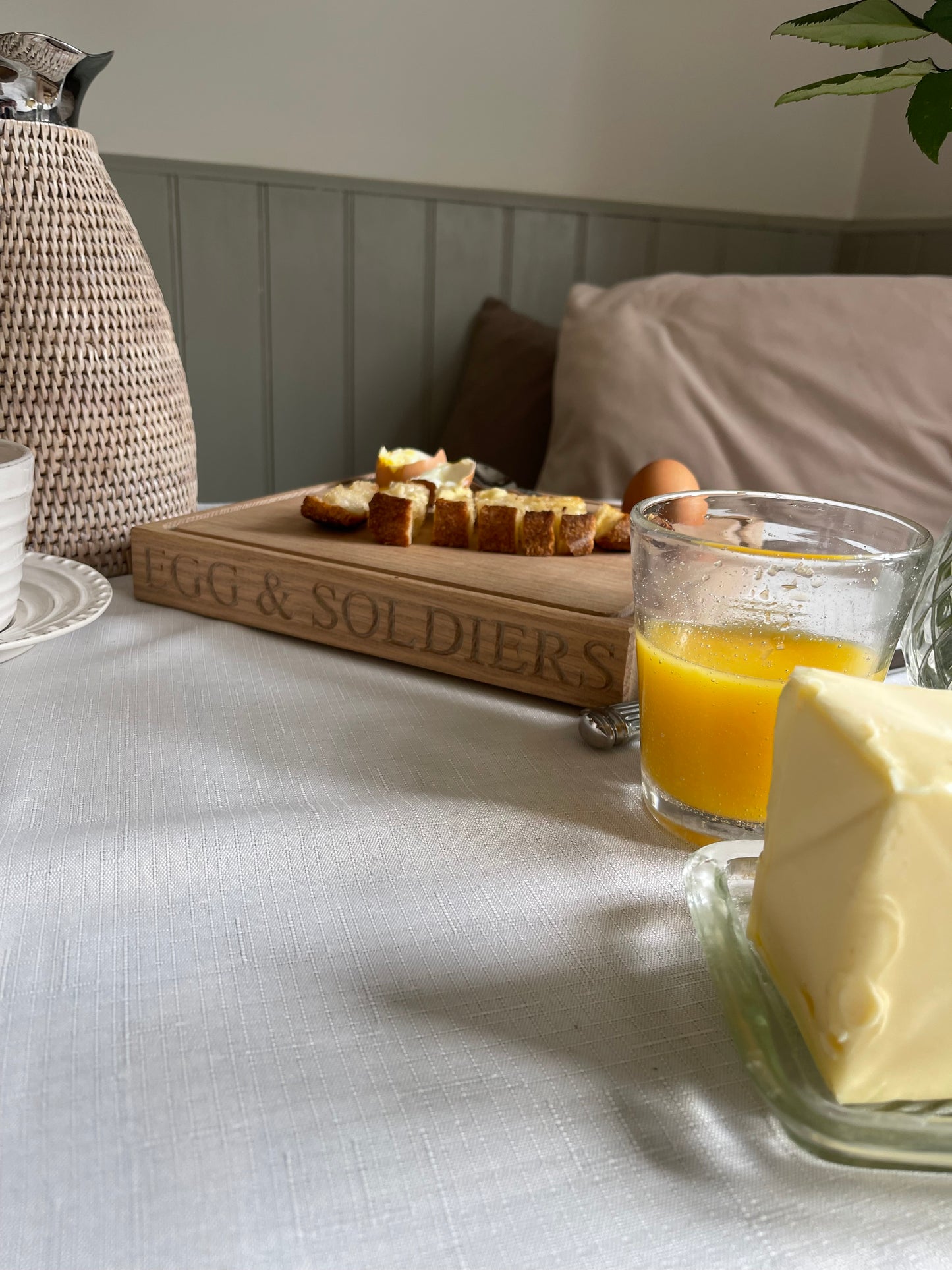 Handmade Personalised Oak Egg and Soldier Board