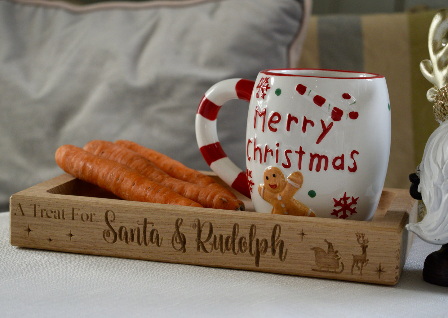Personalised Oak Christmas Tray