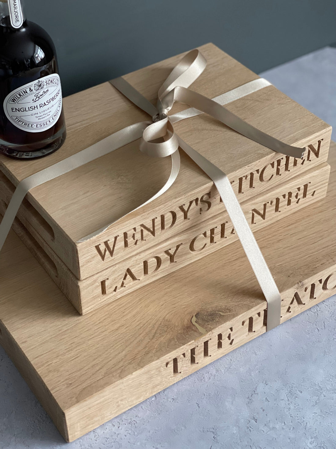 Personalised European oak chopping board handcrafted in the UK