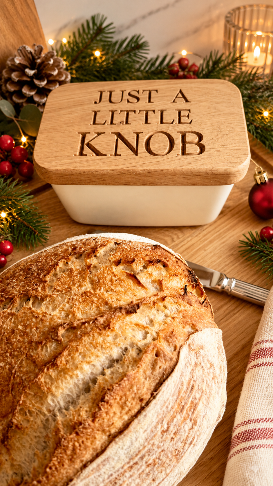 Personalised Oak Butter Dish