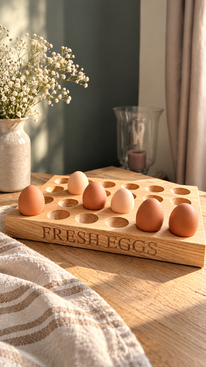 Personalised Oak 24 Egg Holder