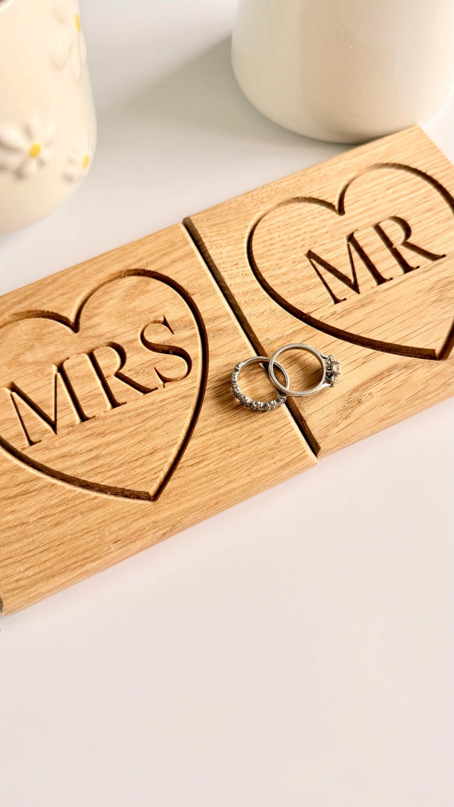 Mr & Mrs Oak Coasters