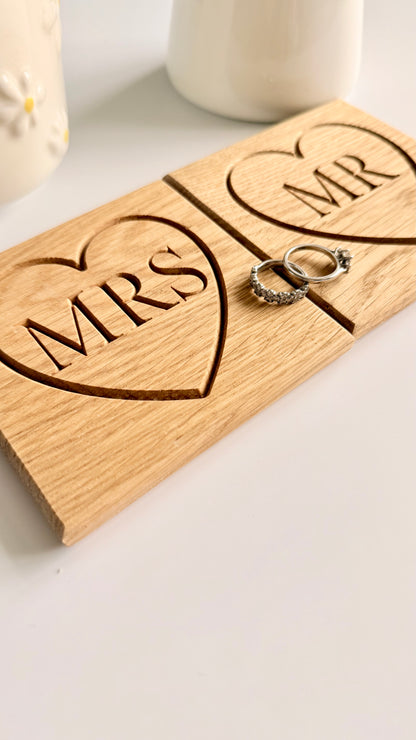 Mr & Mrs Oak Coasters