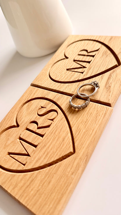 Mr & Mrs Oak Coasters