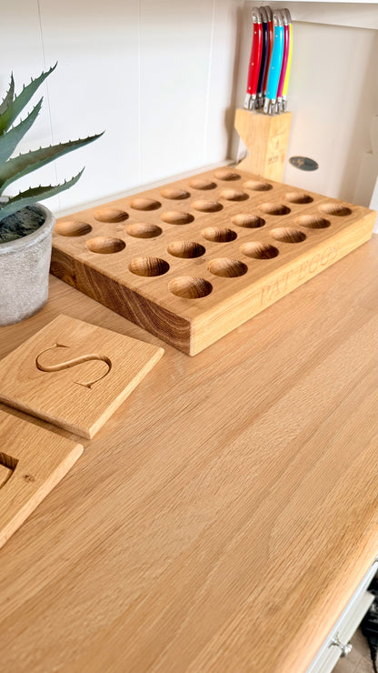 empty oak egg holder 24 holes