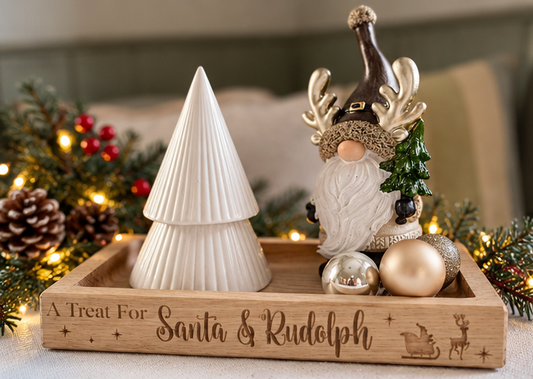 Personalised Oak Christmas Eve Tray