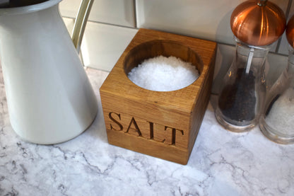 Personalised oak large salt pig As seen on James Martin Saturday kitchen