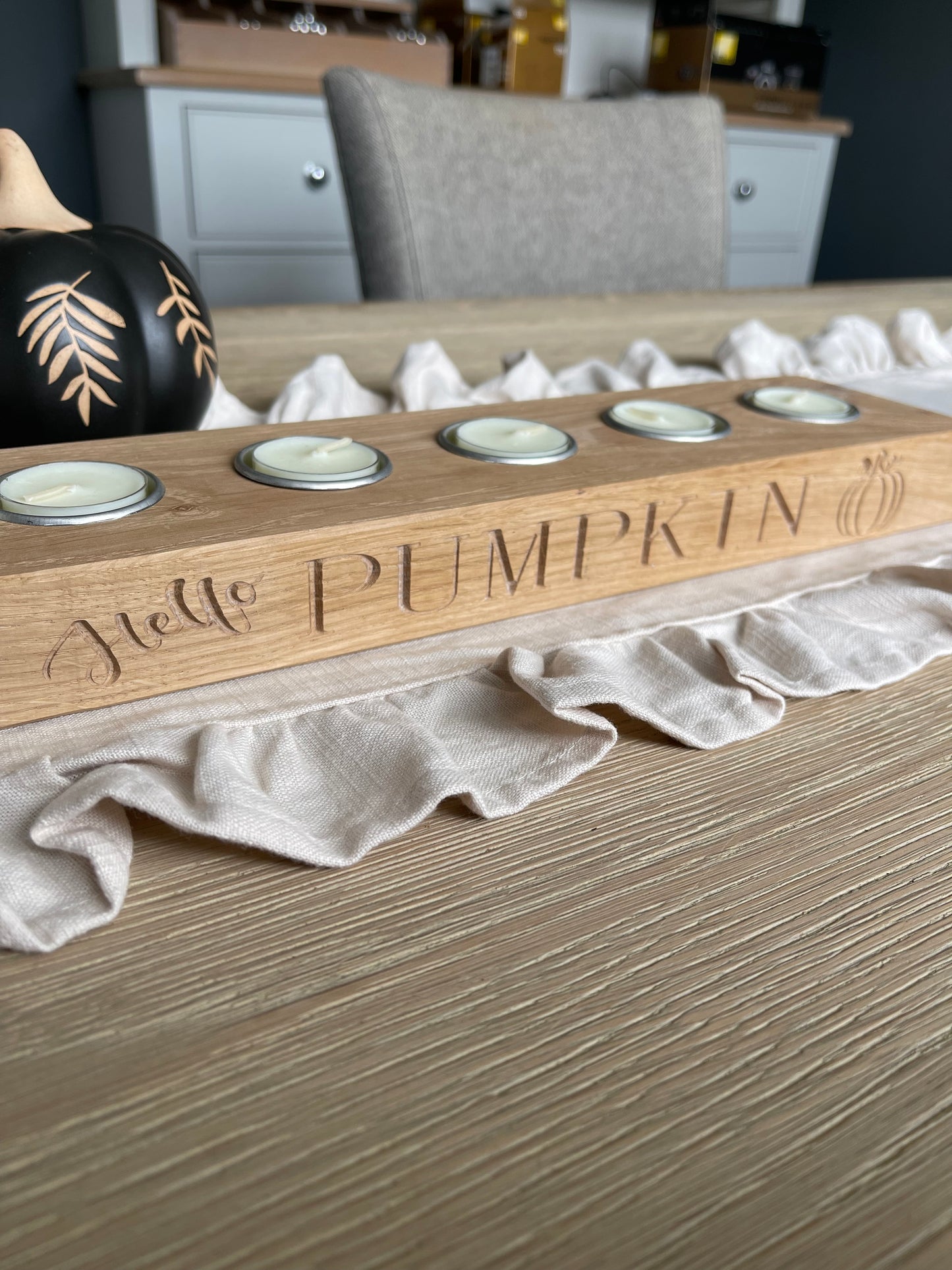 Hello Pumpkin Autumn Tea Light Holder