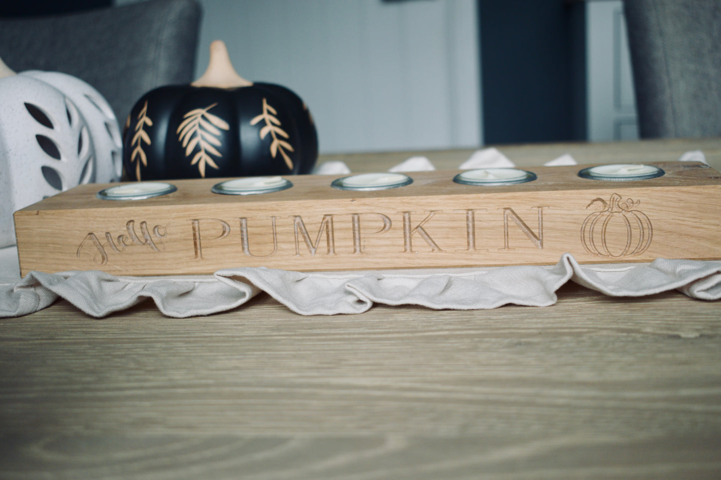 Hello Pumpkin Autumn Tea Light Holder