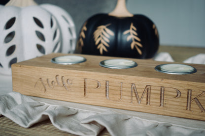 Hello Pumpkin Autumn Tea Light Holder